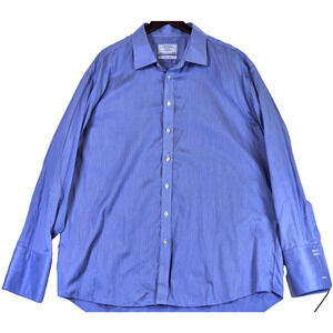 Charles Thrwhitt Jermyn Street London Non Iron Men's Shirt 19/37in Blue Checked